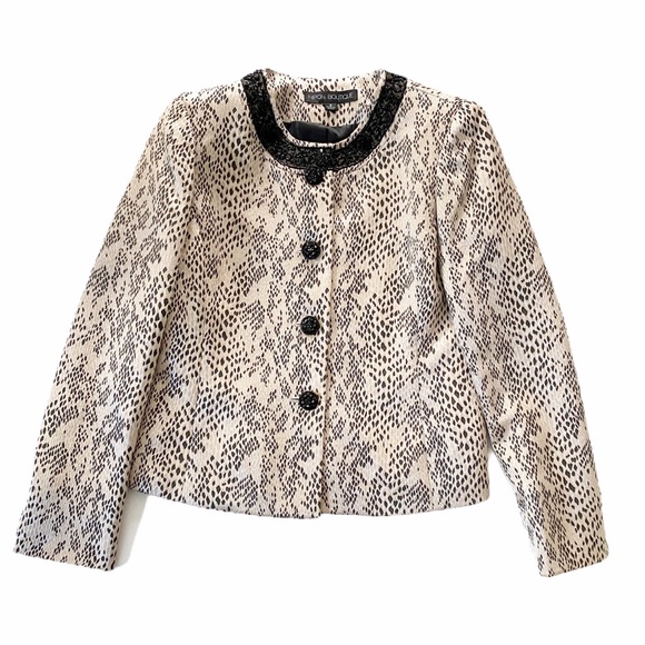 Albert Nipon Metallic Snake Print Blazer SZ 6 - Picture 1 of 9